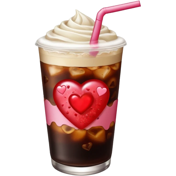valentines themed iced americao emoji