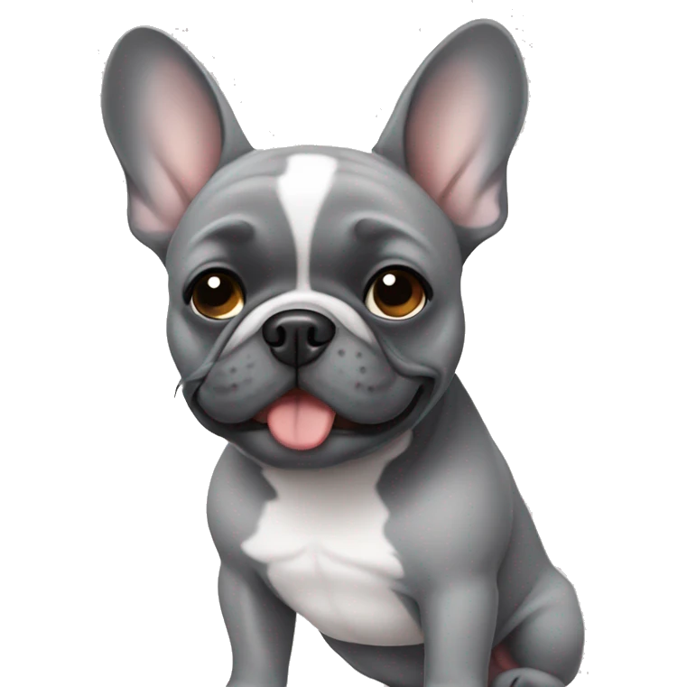 Gray French bulldog emoji