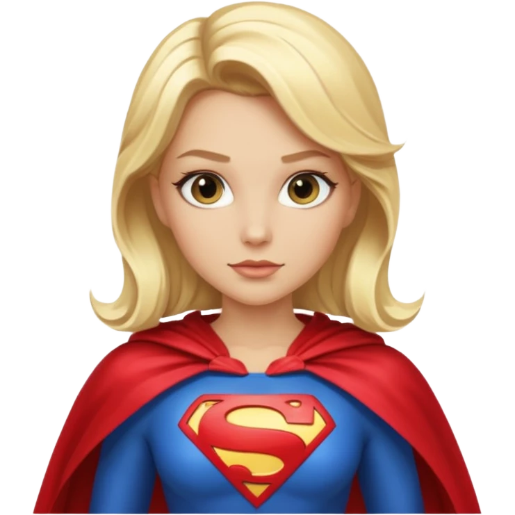 Glamorous blonde superhero with cape emoji