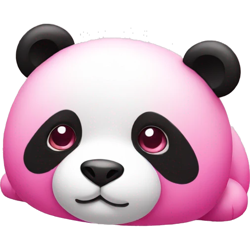 pink panda laying emoji