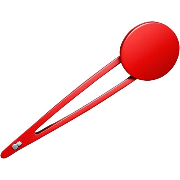 a bright red hairpin hair clip emoji
