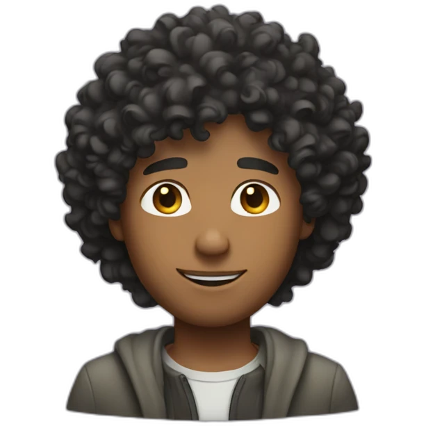 semi-bold-guy with curly hair emoji