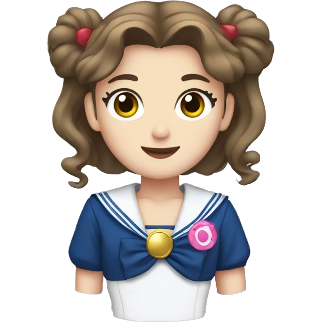 Sailor Moon with brown hair emoji