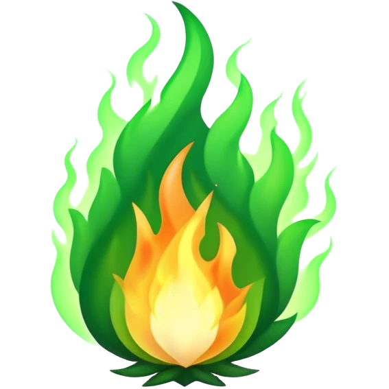 Green flames emoji