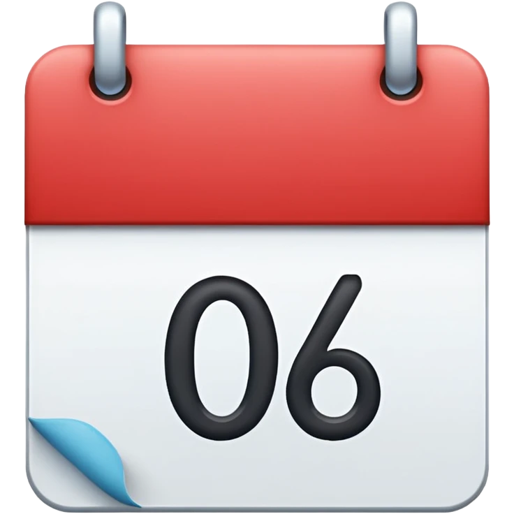 calendar showing the number 1, simple and clear emoji