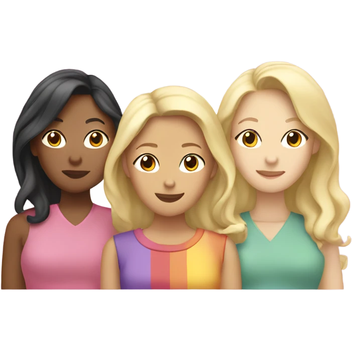 lesbian family with two asians two blondes emoji