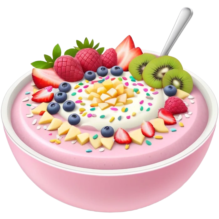 pastel pink and white smoothie bowl emoji