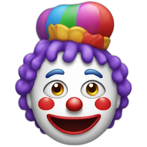 crying sad clown with smile emoji