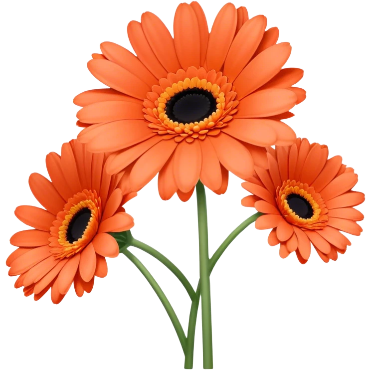 single Coral Gerbera Daisy, straight stem emoji