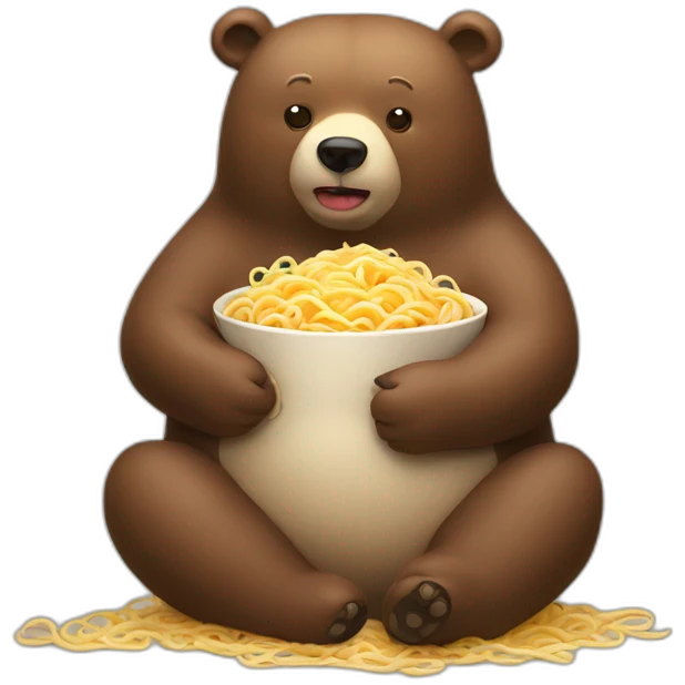 fatty bear eating noddle emoji
