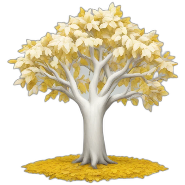 White tree with yellow leaves emoji