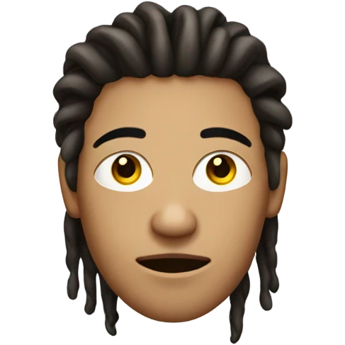 Guy with one eye in the middle of his face with one dreadlock facing up  emoji