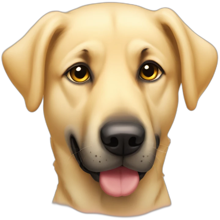 Light yellow lab floppy ears German shepherd face mutt chubby emoji