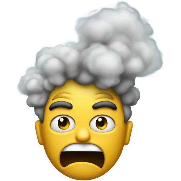 Person mad with smoke coming out his read emoji