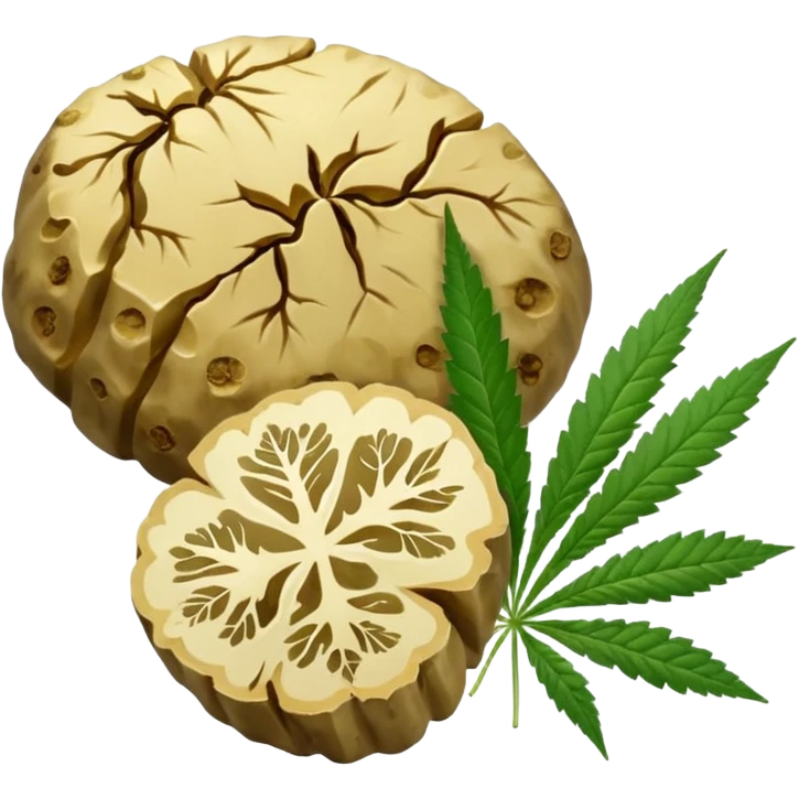 slices of white truffle with cannabis leaf emoji