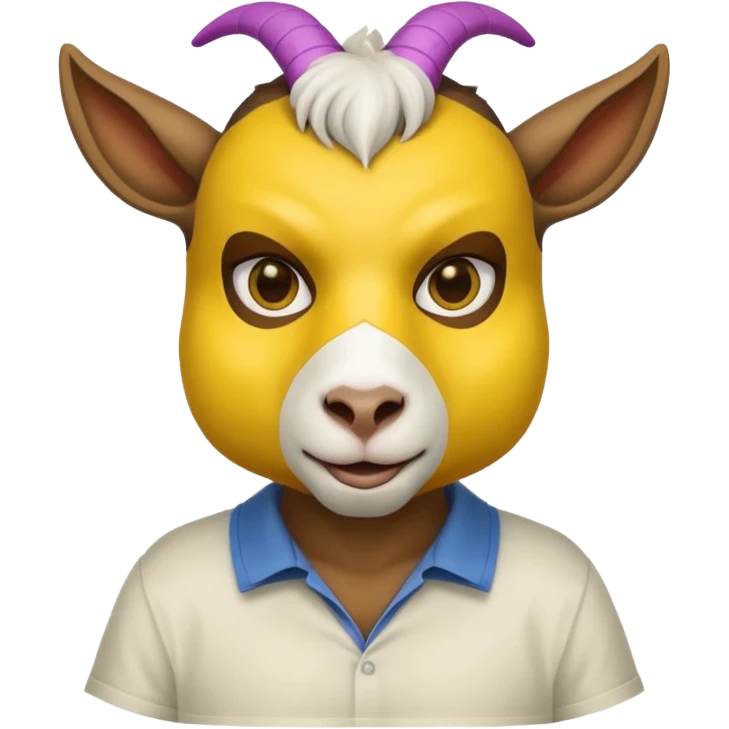 a goat with yellow mask and wearing shirt emoji