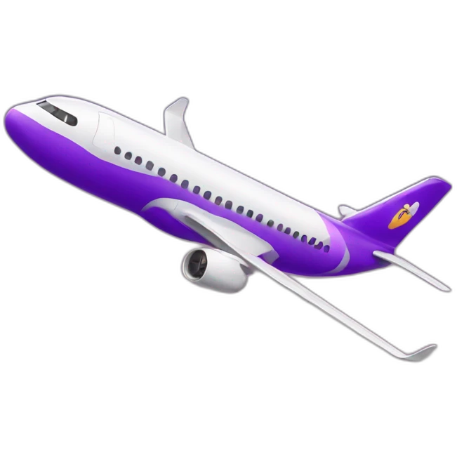 Purple plane traveling around the world emoji