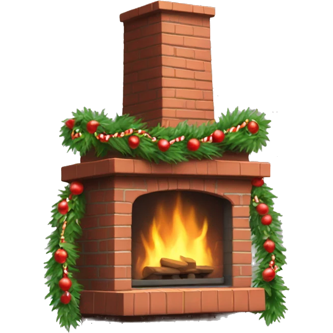 Chimney with Christmas garlands  emoji