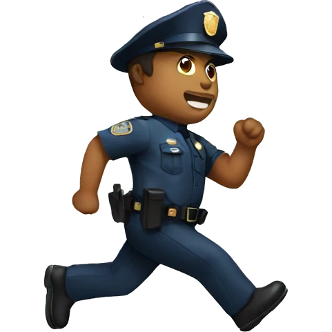 a cop running emoji