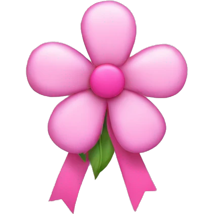 Flowers with pink ribbon holding it together  emoji