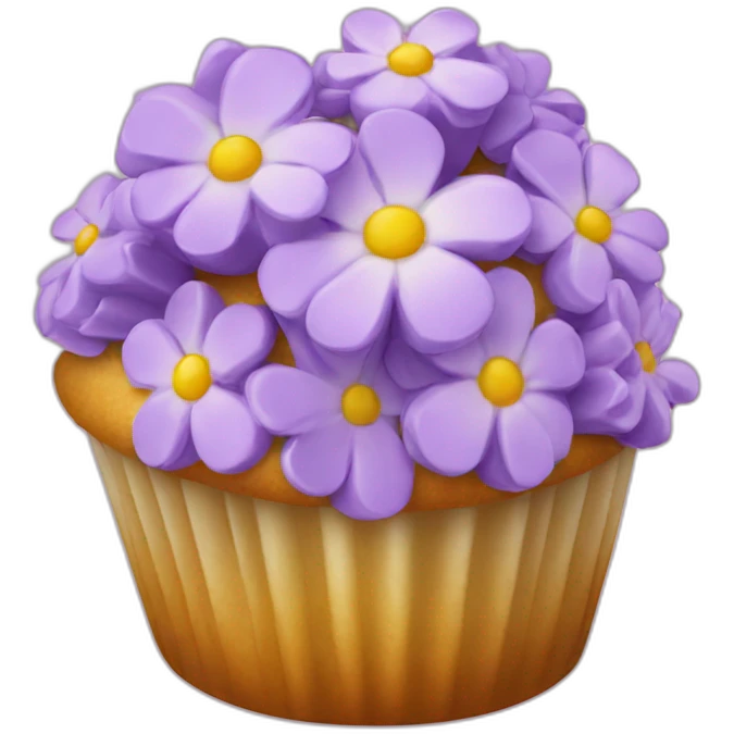 multi blossom cupcake emoji