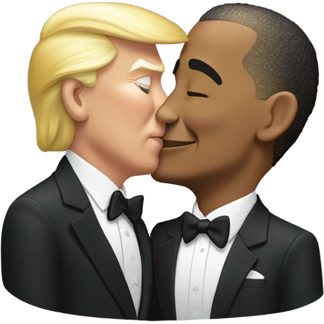 Trump kissing Obama emoji