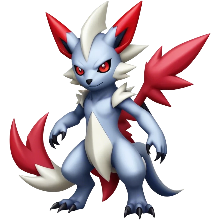 Cool Edgy Shiny Digimon-Weavile-Absol-Zangoose-hybrid full body emoji