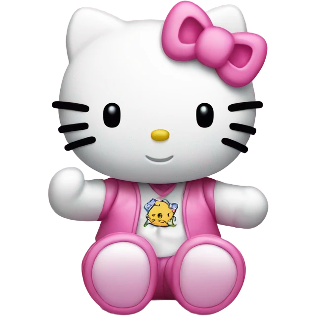 Hello kitty with peace sign  emoji
