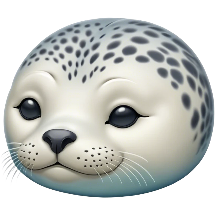 Meme-Worthy Cute Sleeping harbour seal Portrait Emoji, Head resting peacefully with a contented smile, showcasing a smooth, streamlined body and eyes gently closed in serene slumber, Simplified yet adorably endearing features, highly detailed, glowing with a soft, drowsy ocean light, high shine, relaxed and utterly lovable, stylized with an air of playful laziness, soft glowing outline, capturing the essence of a sleeping seal that feels destined to become the next viral icon of adorable rest! emoji