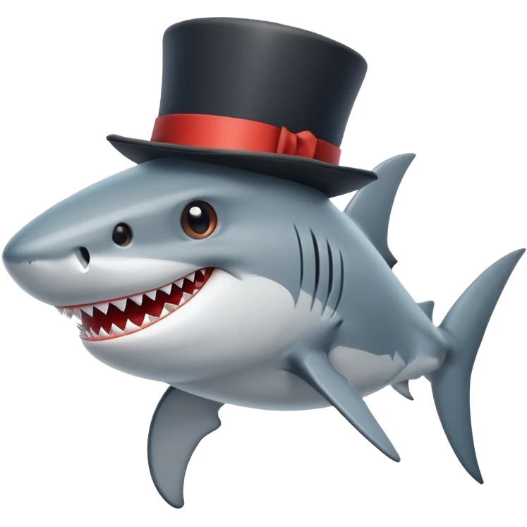 Shark with a top hat emoji