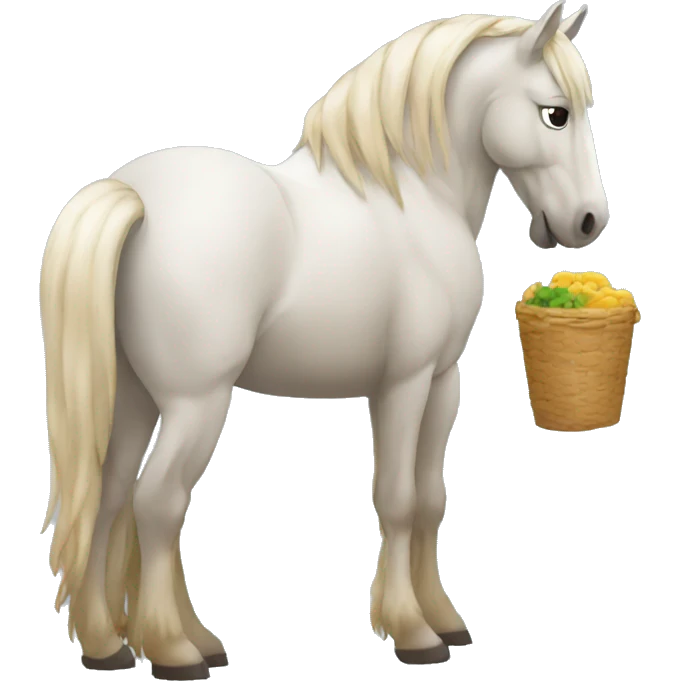 Un cheval qui mange une maison emoji