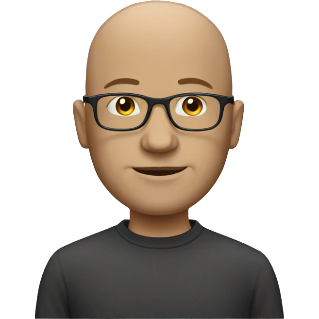 Bald man with glasse emoji