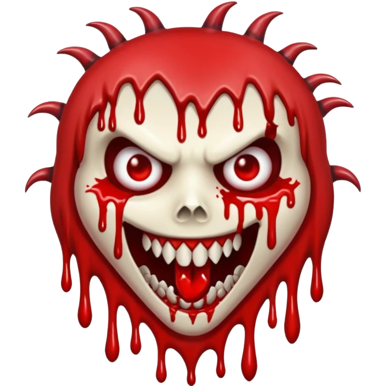 A logo with a bloody and scary killer design emoji