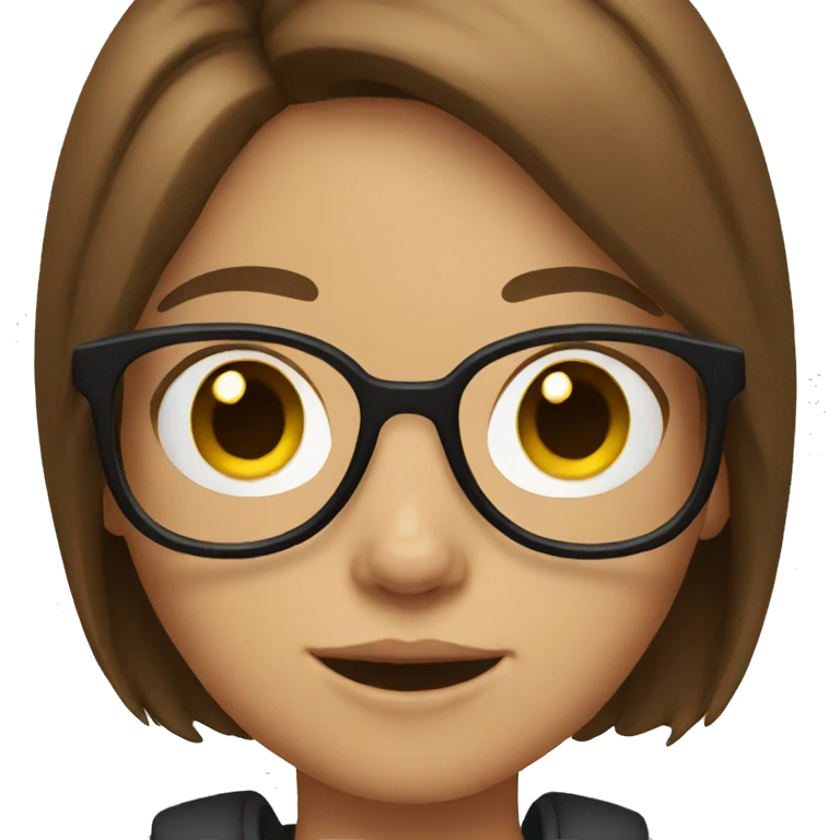 Girl with brown hair and glasses emoji