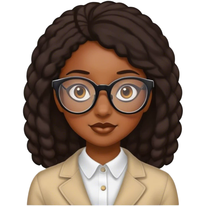black girl with big glasses  emoji