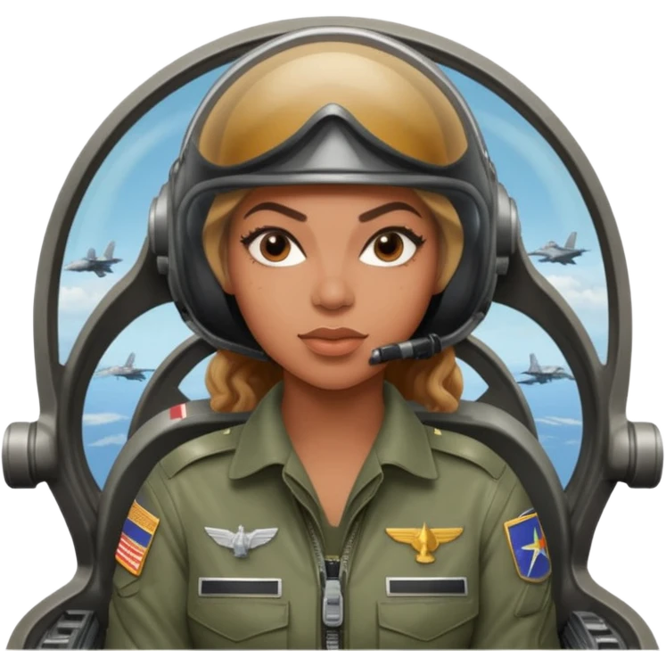 Beyonce as a fighter jet pilot emoji