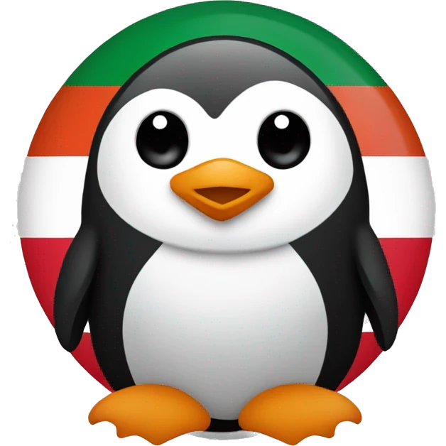 Mexican flag with a penguin on it emoji