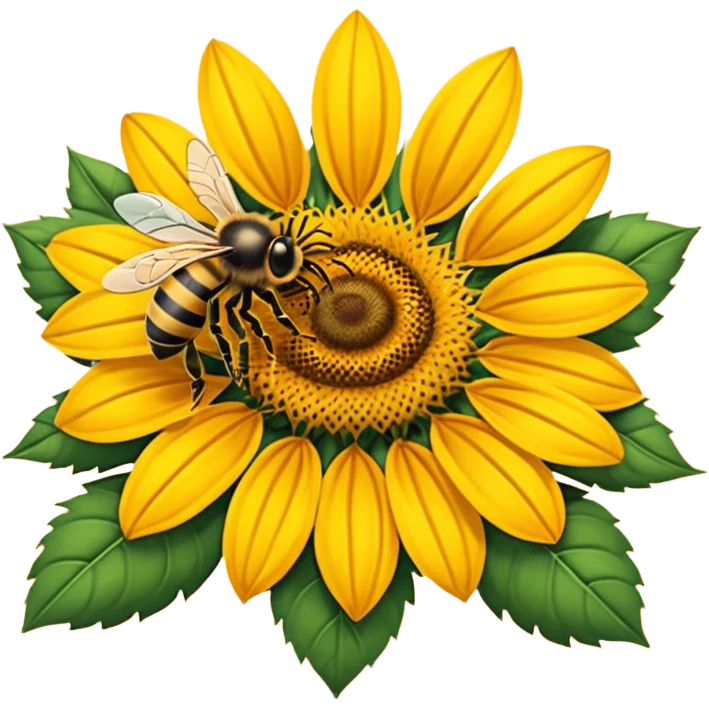  girasol y una aveja grande emoji