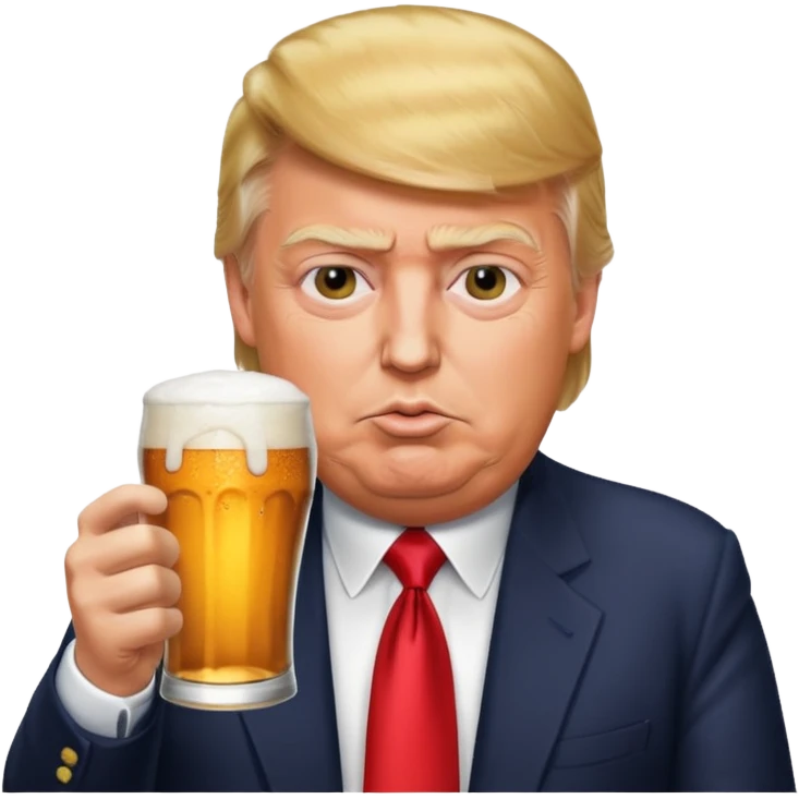 Donald trump buvant une bière emoji