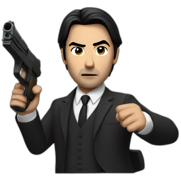 Jhon wick with guns fired  emoji