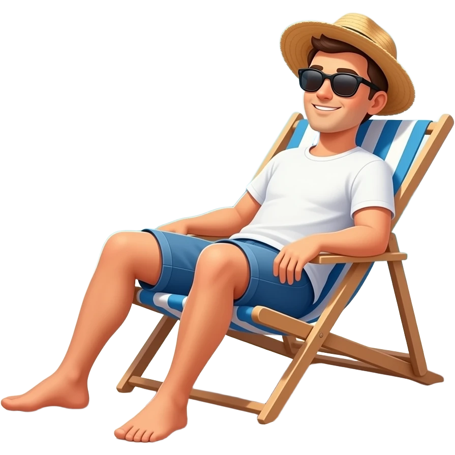 Erstellen ein Emoji von einem Mann der sich am Strand oder auf einer liege oder auf einem Handtuch in der Sonne sonnt emoji