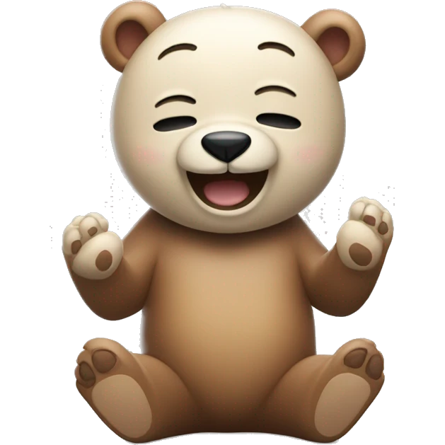 Happy bear with paws up and eyes closed emoji