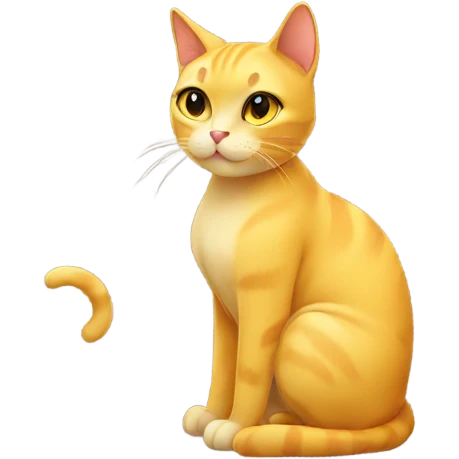 Yellow Cat with round face looking lovely girl  emoji