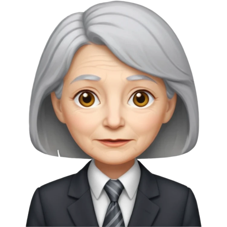 old women in suit with Necktie emoji