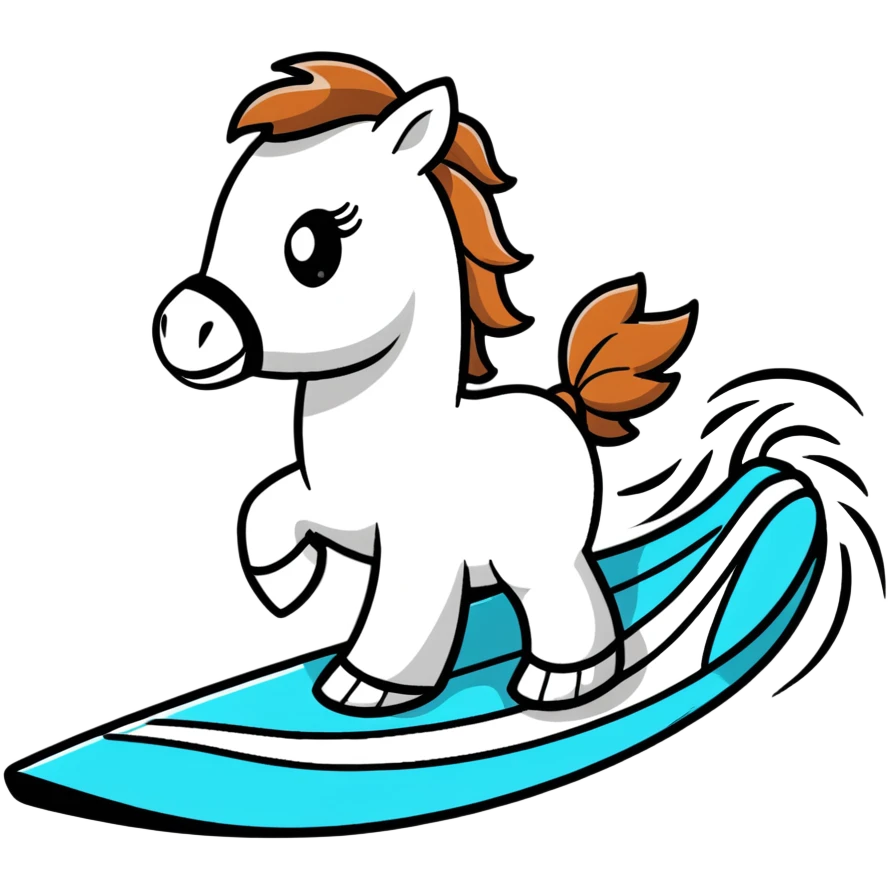 Cavalo surfando emoji