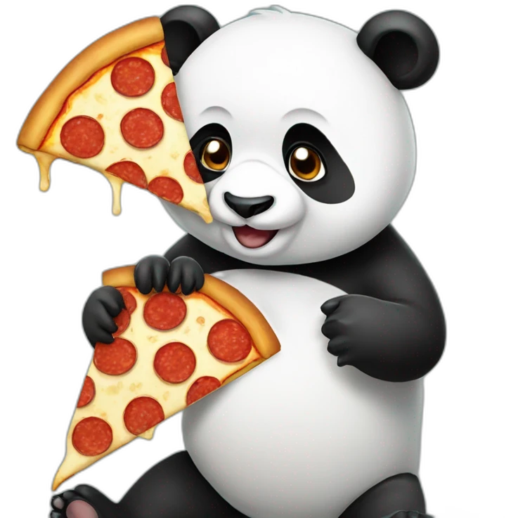Panda eating pizza emoji
