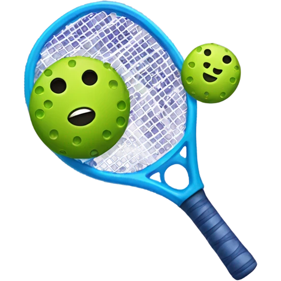 Pickleball racket and a pickleball  emoji