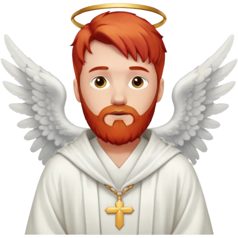 red hair, white bearded man angel emoji