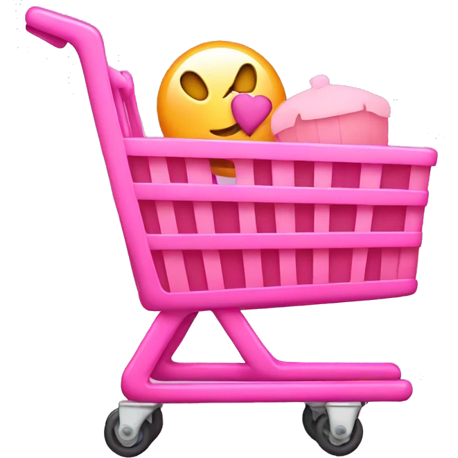 Pink shopping cart  emoji