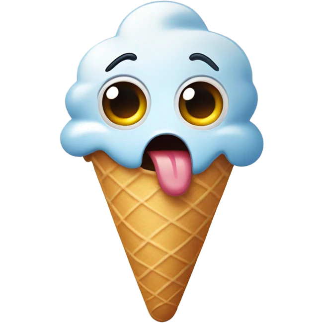 Shocked face with ice cream emoji